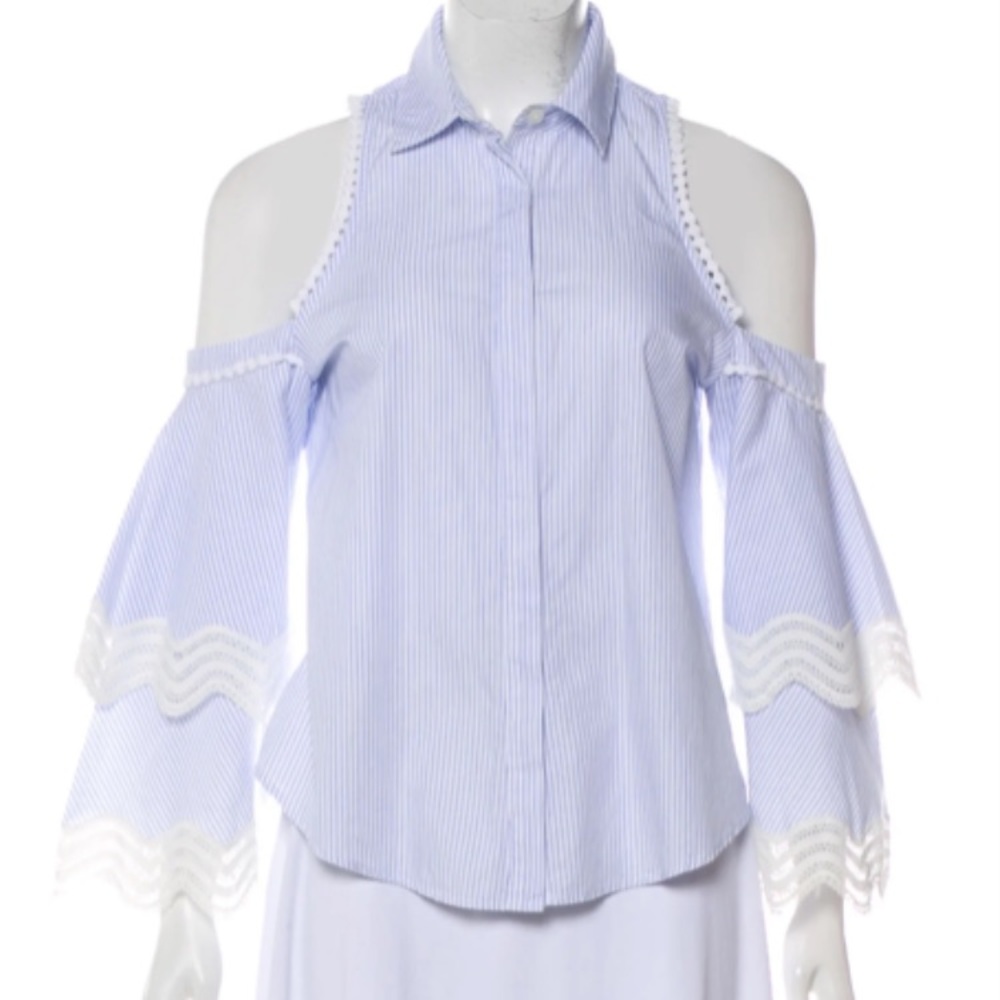 Jonathan Simkhai botton down cold shoulder top size XS